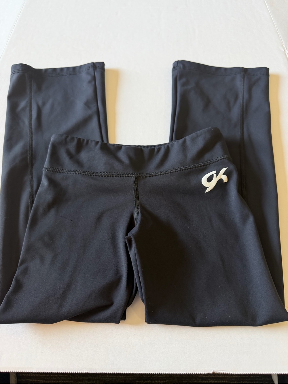 GK Elite black flare leggings, girl's CS- child's small